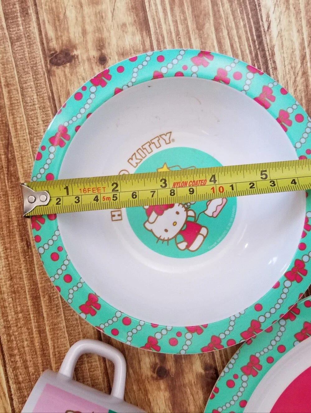 Hello Kitty Christmas Plate Cup Dinnerware Set Holiday Sanrio Kids Girl Melamine